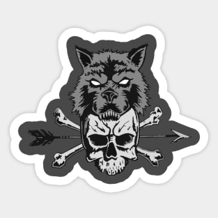 Wolf & Skull Sticker